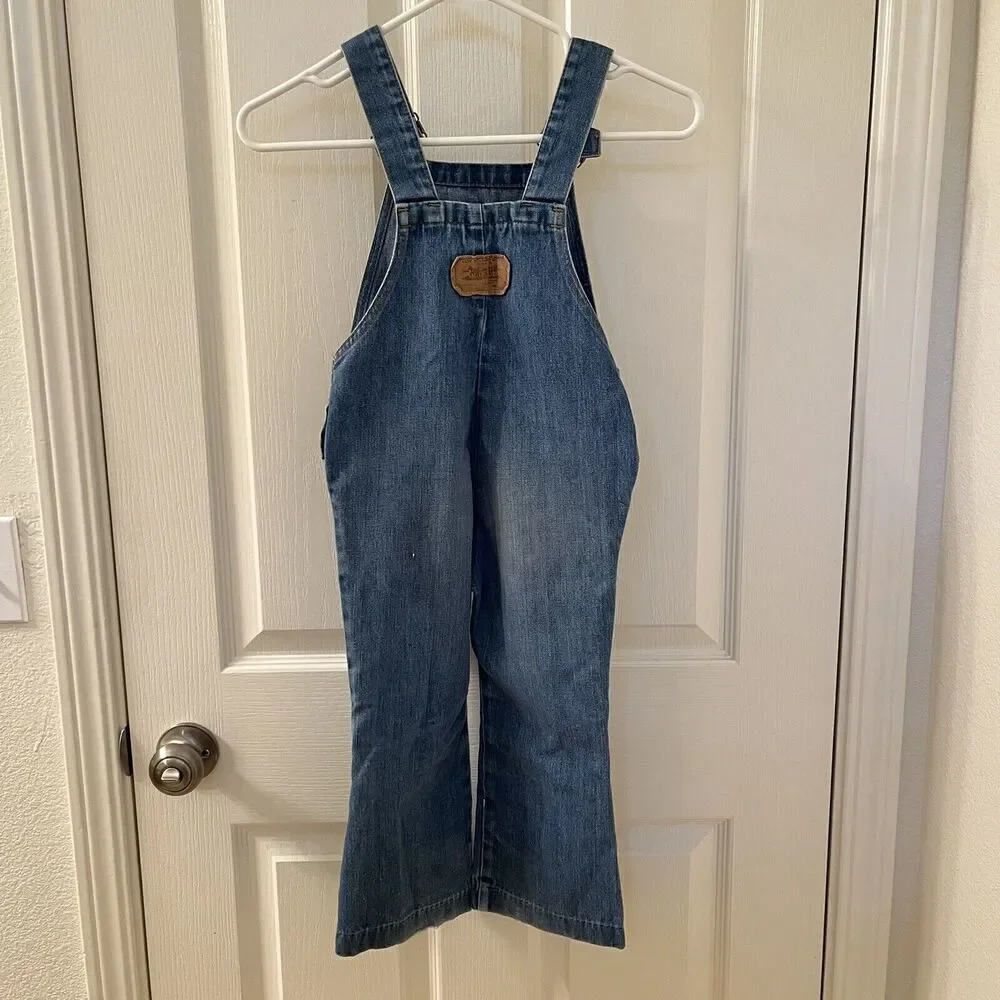 Vintage Levi's Orange Tab Denim Jean Overalls USA Kids Size 5